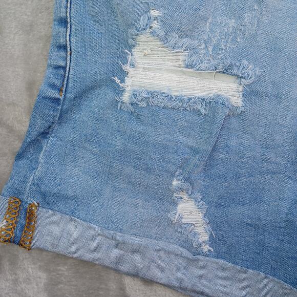 Kancan Distressed Denim Jean Shorts Women's W7 27 Blue High Waist Cuffed KC7082L - Picture 4 of 13